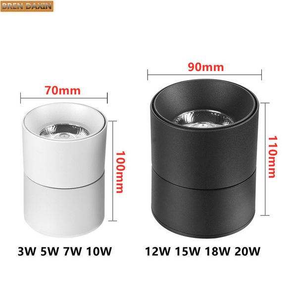 Surface Mounted COB Foldable 360° Rotatabl LED Downlights LED Ceiling Lamps 3W 5W 7W 10W 12W 15W 18W 20W Background Spot lights