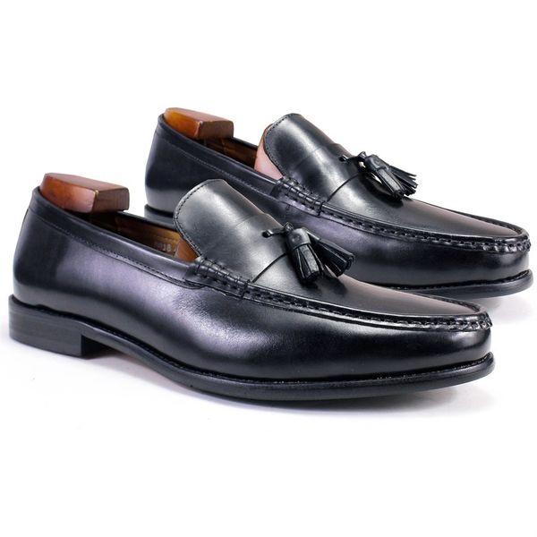 Dress Shoes Men&#039;s Formal Leather Shoes Round -headed Tassel Genuine Leather Men&#039;s Shoes Comfortable Handmade Loafer Shoes Men Wedd