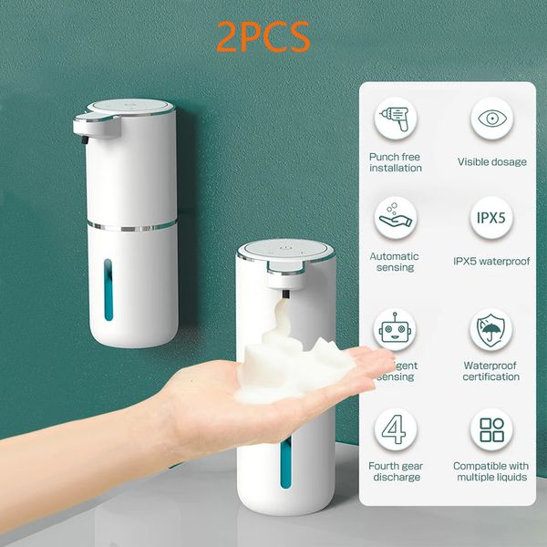 Liquid Soap Dispenser Soap Dispenser 1-2pc Automatic Foam Soap Dispenser Kitchen Bathroom Smart Infrared Touchless 380ml Hand Washer Chargea