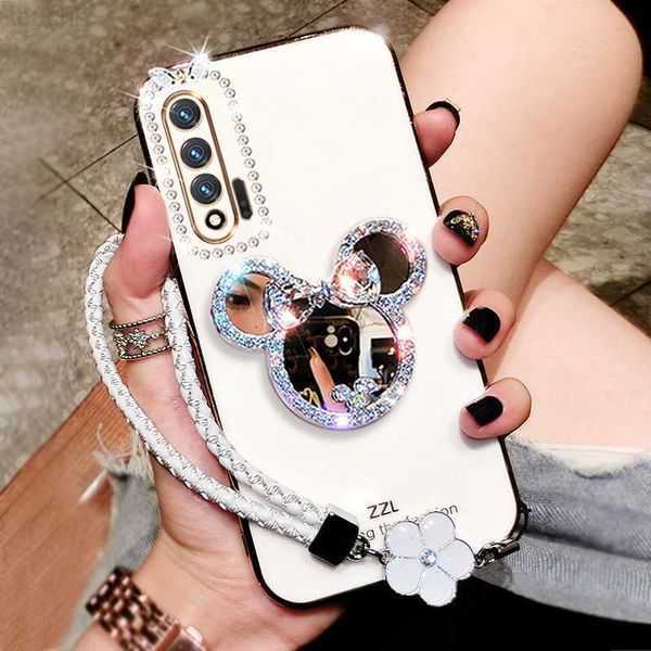 Cell Phone Cases Plating Case For Xiaomi Redmi Note 12 11 10 Pro 11s 9s Mi 11T Lite 5G NE Poco F4 X3 GT M3 M4 Glitter Diamond Vanity Mirror