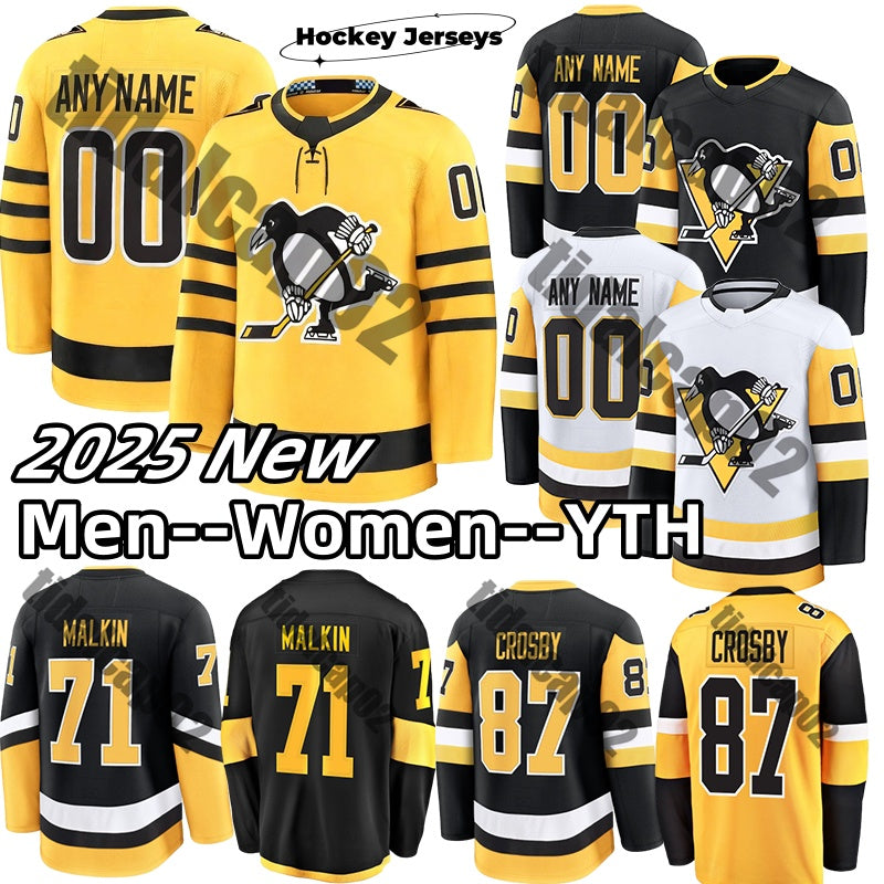 2025 New hockey jersey Letang Erik Karlsson #58 penguin jersey Kris Letang A #87 Sidney Crosby pittsburgh Hockey Jerseys