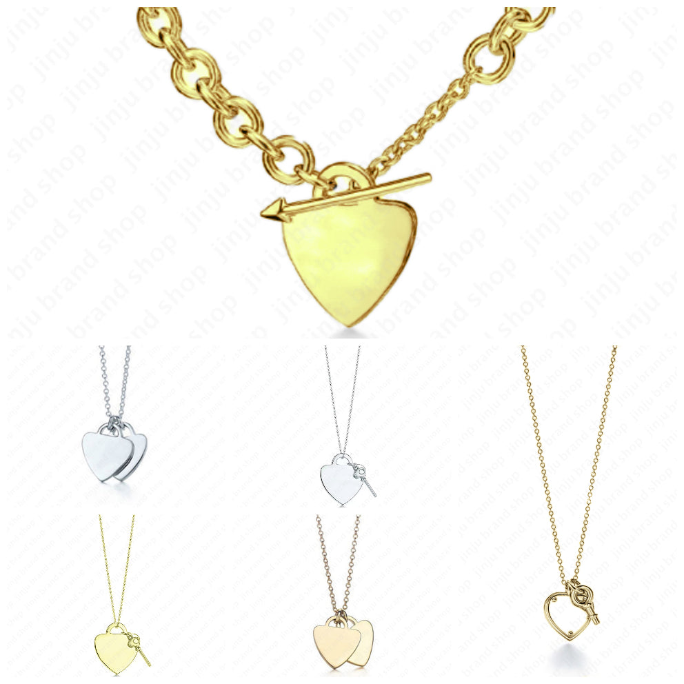 designer jewellery 18K Gold Plated heart necklace designer jewelry women necklace luxury jewellery Stainless Steel necklaces jewerly designer for wo