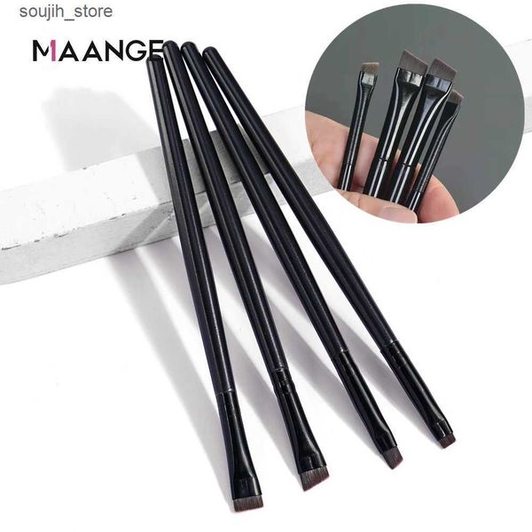 Makeup Brushes MAANGE 4 Pieces Eyebrow Contour Makeup Brush Eyeliner Brush Portable Small Angle Eyebrow Brush For Female Makeup Beauty Tool