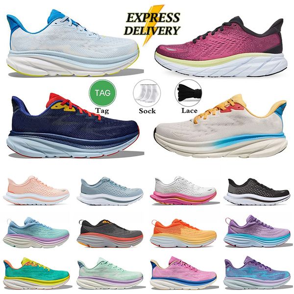Women Mens Bondi 8 Designer Running shoes Clifton 9 Classic Kawana Triple Black White Summer Song Pink orange Jogging Walking Outdoor Sports
