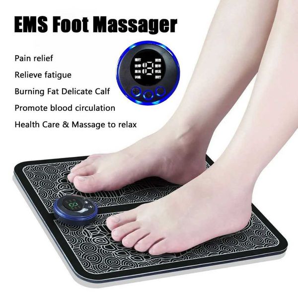 Electric EMS Foot Massager Pad Electrical Muscle Stimulation Foot Massager USB Charging Portable Foldable Massage Mat Y240911