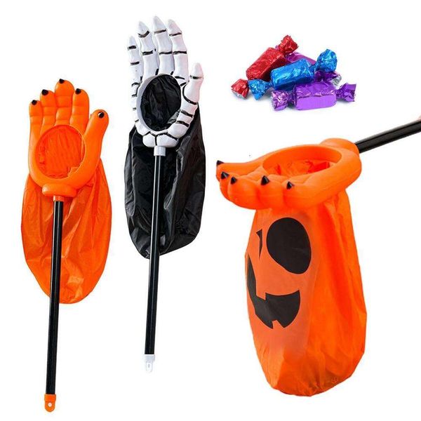 Candy Festive Spooky Skeleton Hands Claws Trick Or Treat Bag Snack Basket For Kids Halloween Costume