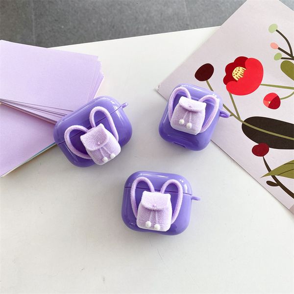 ddmygifts Purple backpack Pro1-2-3 generation suitable for Bluetooth wireless headphone set pendant soft shell female A