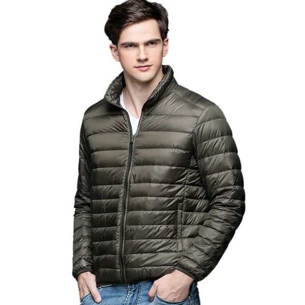 Men&#039;s Down Parkas New Autumn Winter Man 90% Duck Down Jacket Ultra Light Thin S-3XL Spring Jackets Men Stand Collar Outerwear Coatz2501