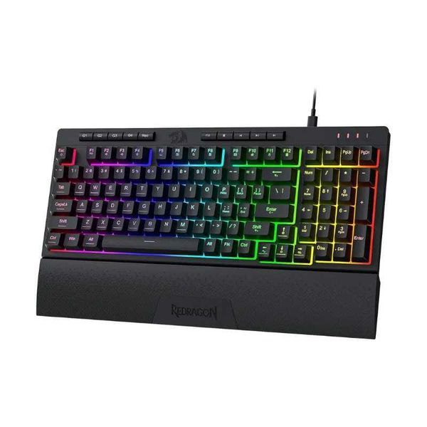 Keyboards Redragon K515 Shiva RGB Membrane Gaming 98 Keys Mechanical Detachable Wrist Rest Smooth Linear Switch Keyboard H241123