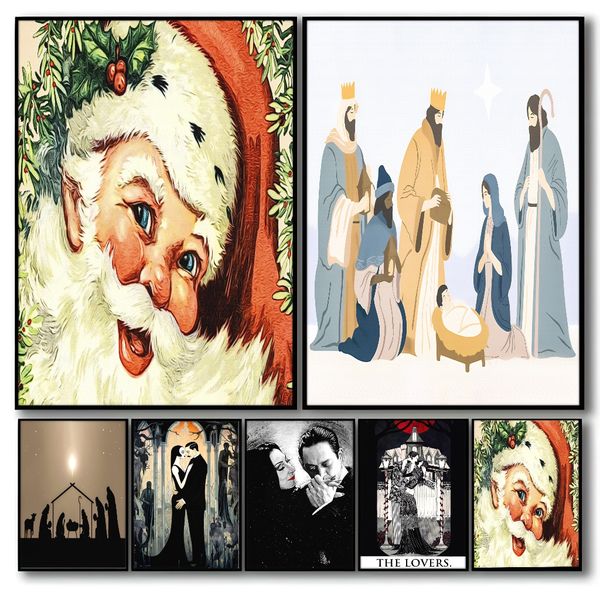 1 piece unframed painting print,vintage ballet christmas, nutcracker, christmas tree, christmas gifts,creative waterproof canvas poster