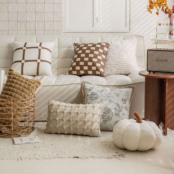 Nordic Modern Solid Color Cushion Homestay Model Hotel Soft Decoration Pillow Living Room Sofa Bedhead Pillowcase