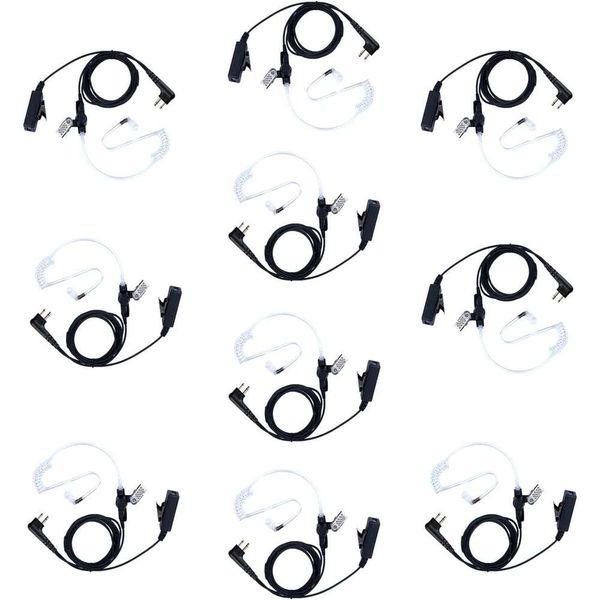 10 piece CLS110 sound tube monitoring headphones-headphones with PTT and microphone suitable for Motorola Walkie RDM2070d CP200 CP200d CLS14