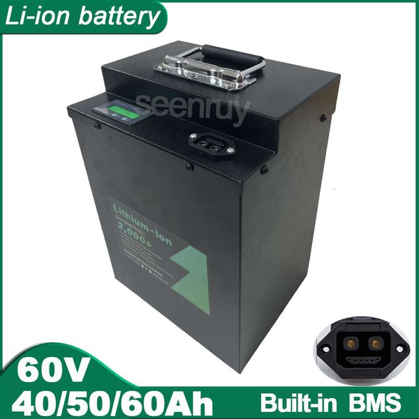 60V 40Ah 50AH 60AH Li ion With Charger 2+6 Plug Lithium Polymer Battery Pack Perfect For Tricycle Motorcycle E-bike Bike Scooter