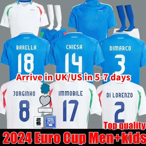 Euro Cup 2024 italy soccer jerseys Player version maglie da calcio TOTTI VERRATTI CHIESA Italia 24 25 football Shirts Men set kids kit unifo