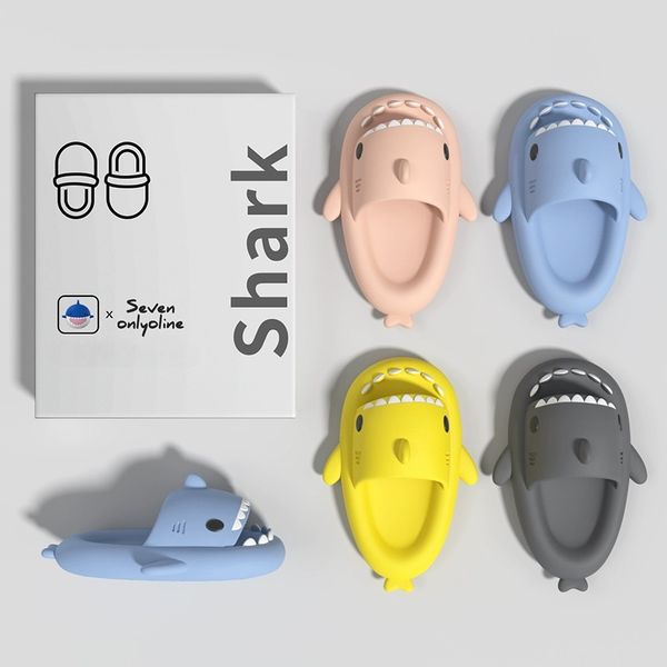 Children Slippers Shark Flip Flops Soft Sole Cartoon Slipper Women Man Bathroom Sandal EVA Non-slip Thick soled Shoes Sandals