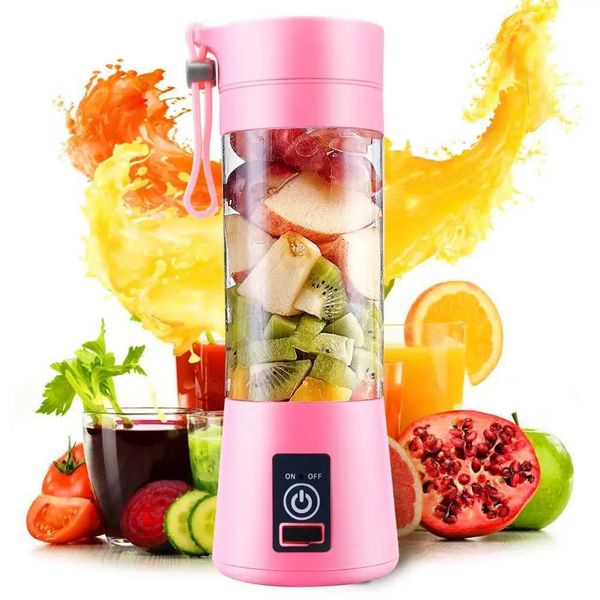 4 Blades Portable Blender Electric Blender USB Rechargeable 500ml Juicer Cup Extractor Fruit Smoothie Maker Cup Bottle and CoverXJ241227