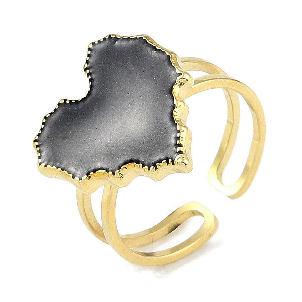 Bagues de manchette en forme de cœur en acier inoxydable 304 avec placage ionique (IP)