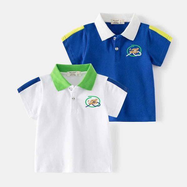 2-7-year-old boy polo shirt short sleeved summer cute cotton childrens top childrens T-shirt soft boys clothing W241223