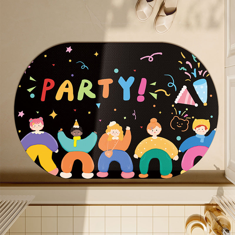 Bathroom floor mat with diatomaceous earth, quick drying water absorption, anti slip foot mat at the entrance of the bathroom