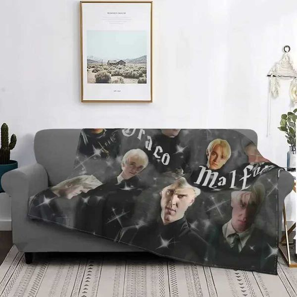 Draco Malfoy Blankets Flannel Spring-Autumn Handsome Boy Purebred Multi-function Soft Throw Blanket for Sofa Office Rug PieceXJ241210