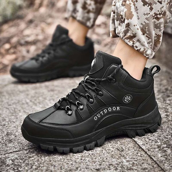 outdoor Men&#039;s - casual durable, non slip, lace up ankle boots suitable autumn-winter stylish solid color, breathable fabric lining rubb