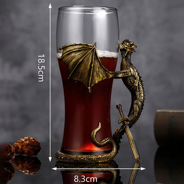 High-end creative personality stegosaurus glass beer glass high-end craft brewed large capacity