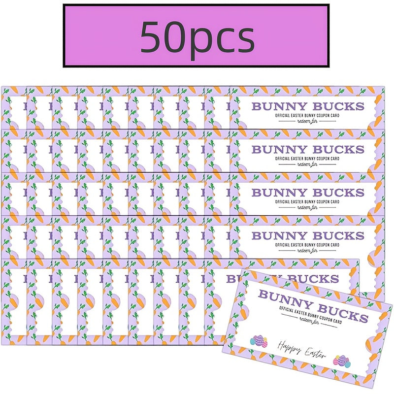 TEMU 50pcs Of Easter Bunny Reindeer Cards, 50 Cards Measuring 2x3.5 Inches, Easter Basket Gift Card Holders Marshmallow Prizes.
