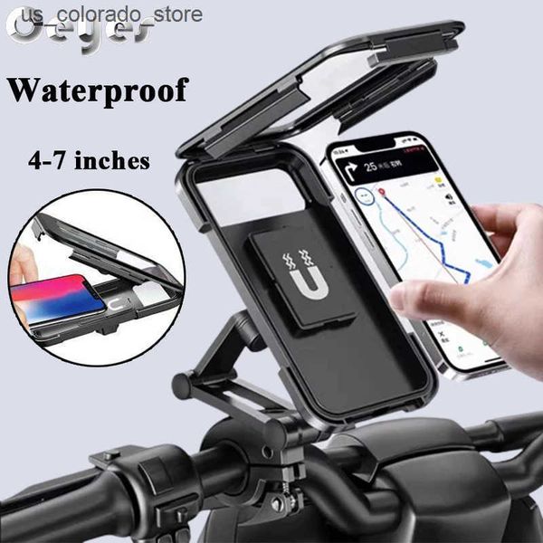 Cell Phone Mounts Holders Ceyes Waterproof Motorcycle Bike Phone Holder Case Stand Adjustable Touch Screen Cellphone Holder L240910