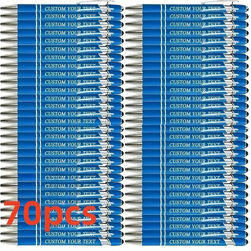 TEMU 70pcs Custom Engraved Metal Pens, Personalized Logo & Name, Durable, Non-washable, Fashion Style, Ideal For Business Gifts, Promotions & Special
