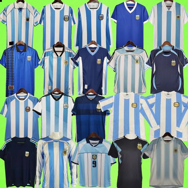 1978 Argentina Retro Soccer Jerseys 1986 1993 1994 1996 1997 1998 2000 2002 2004 2006 2010 2014 Vintage Football Shirts long sleeve MARADONA
