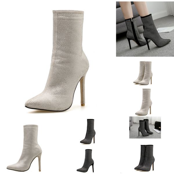 2024 New Boots Women&#039;s Pointed Rhinestone High Heels Autumn And Winter Stiletto Heel Shoes
