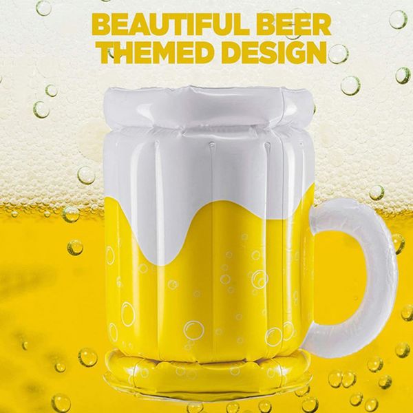 1pc Inflatable Pvc Beer Mugs Summer Beach Water Toys Soda Ice Bucket Drinking Cup Home Bar Party Cold Water Drinks Mugs