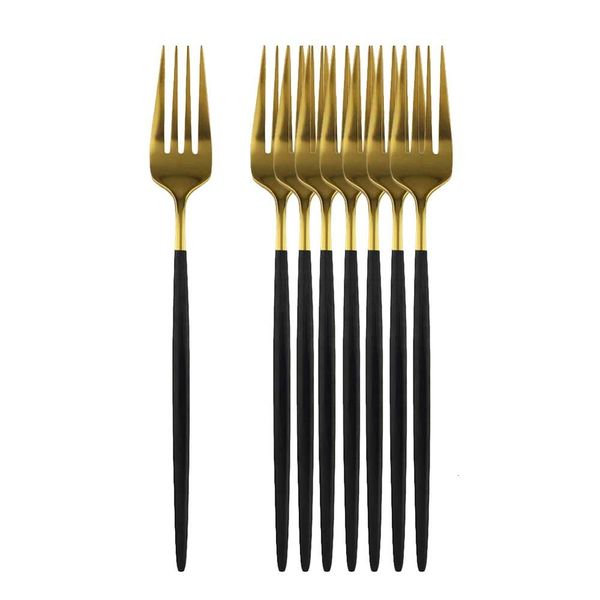 Dinnerware Sets 8-16 pieces black gold fork cutlery stainless steel silver cutlery kitchen cutlery black cutlery 230331