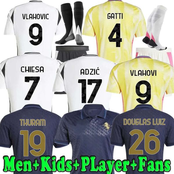 24 25 VLAHOVIC CHIESA MILIK Soccer Jerseys KEAN LOCATELLI Douglas Luiz 2024 2025 YILDIZ Men Kids Set Football Shirts Kit Uniform Rabiot Brem