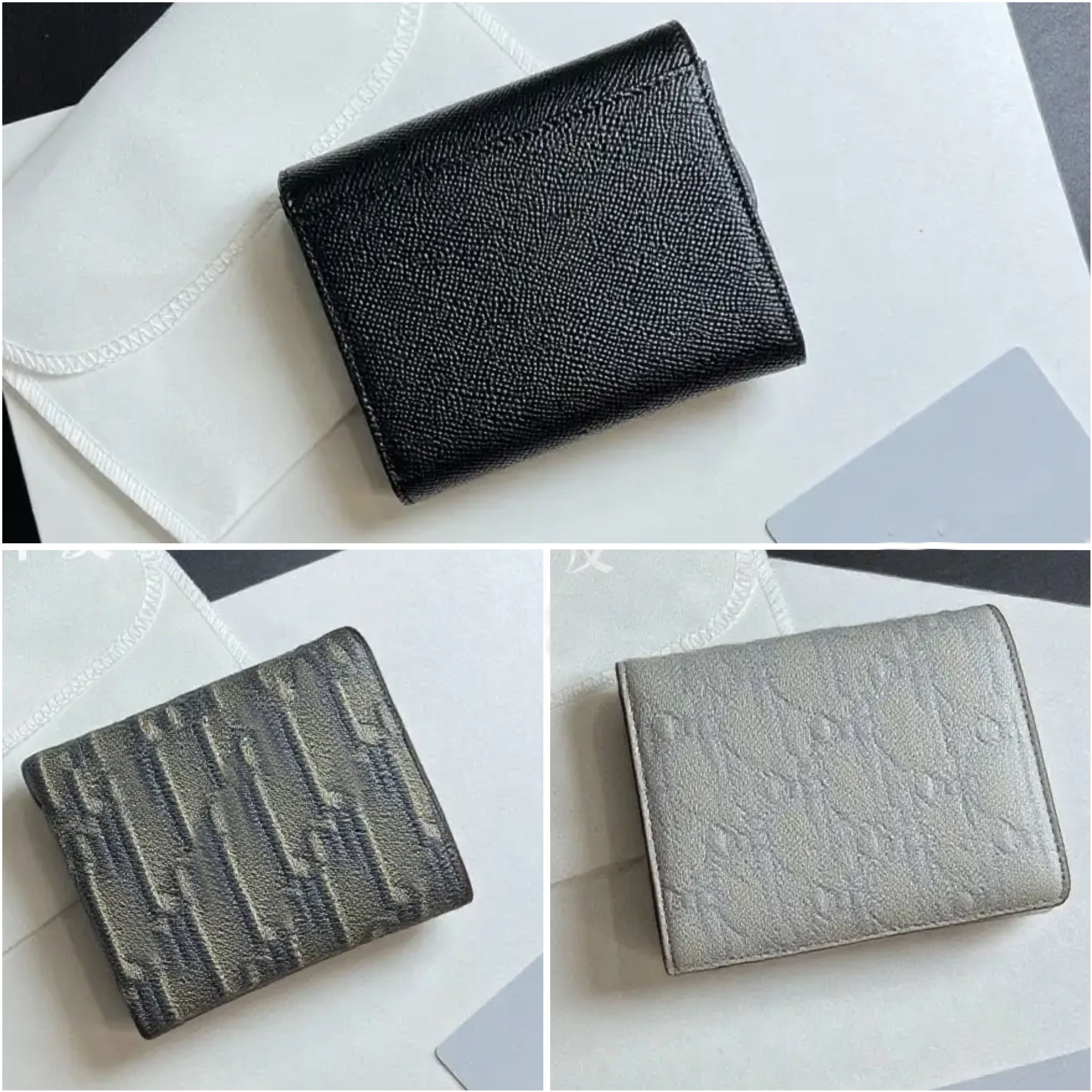 luxurys designers wallet portafoglio Fashion Peas Short Clip Classic leather Wallet Bag Card Holder Purses With Box Dust Bag928