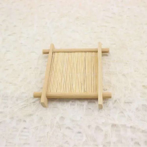 Soap Dishes Green Square Shape Brief Bamboo Holders Handmade Soap-Dish Bath Supplies 0106