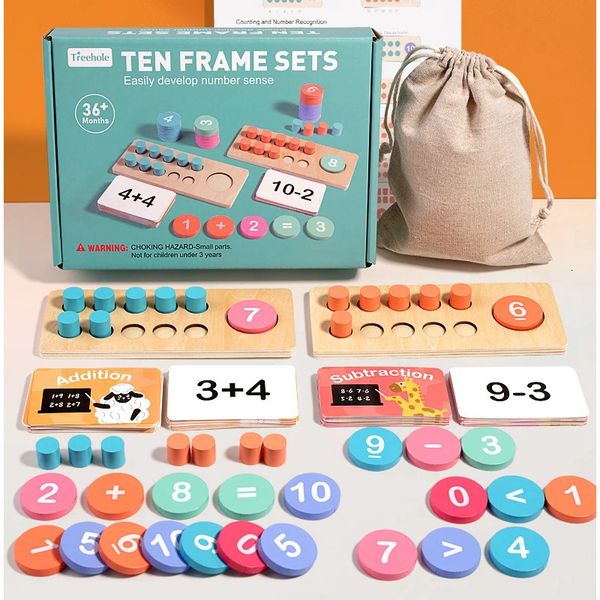 Crianças matemáticas aritmética Decomposição digital de madeira Montessori Games Baby Aprendizagem Early Education Toys 250120