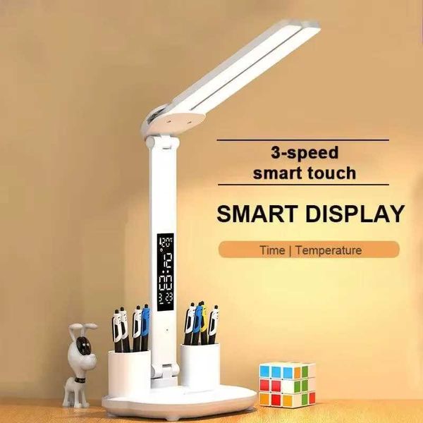 180 rechargeable LED clock dimmable desk lamp rotating folding desk lamp reading night light eye protection new USB X241122