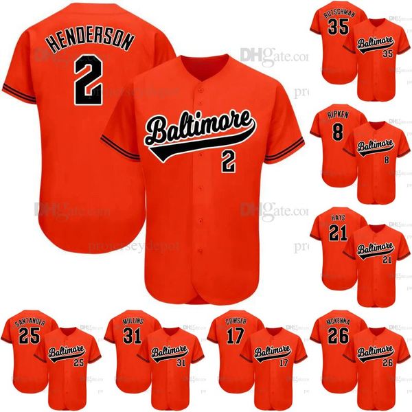 Custom Baseball Jersey Henderson Ripken Rutschman Muls Santander Jerseys Mens Womens Youth Any Name Number