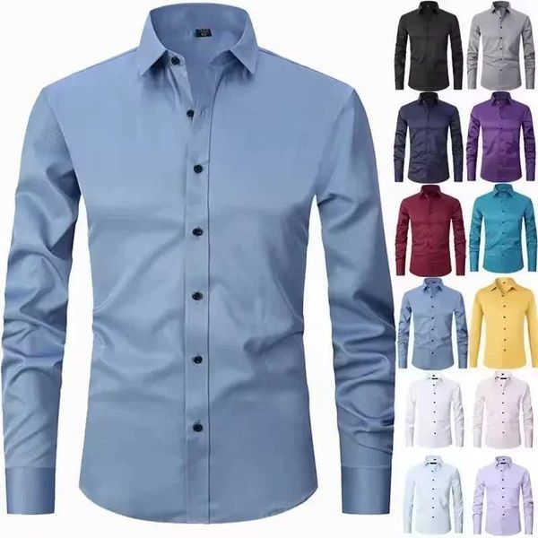 Men&#039;s Casual Shirts Spring Mens Social Shirt Slim Business Dress Shirts Male Long Sleeve Casual Formal Elegant Shirt Blouses Tops ManBr