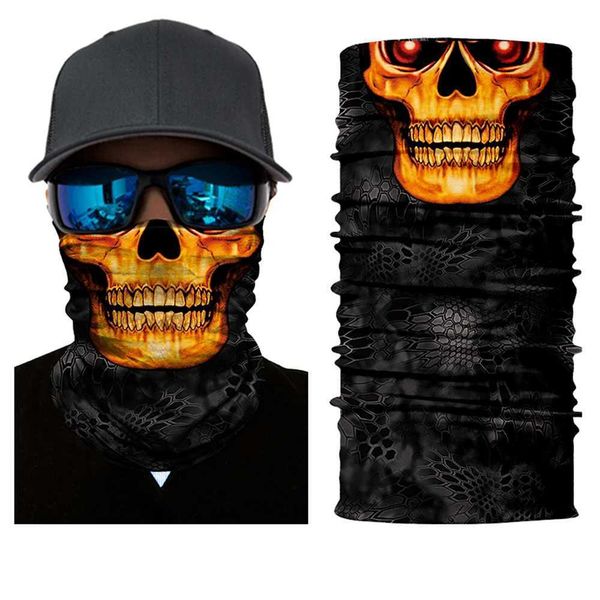 Motocross Balaclava Face Mask 3D Skull Quick Dry Bike Bicycle Hat Sport Caps Washable Face Mask Motorcycle HeadwearXJ240828
