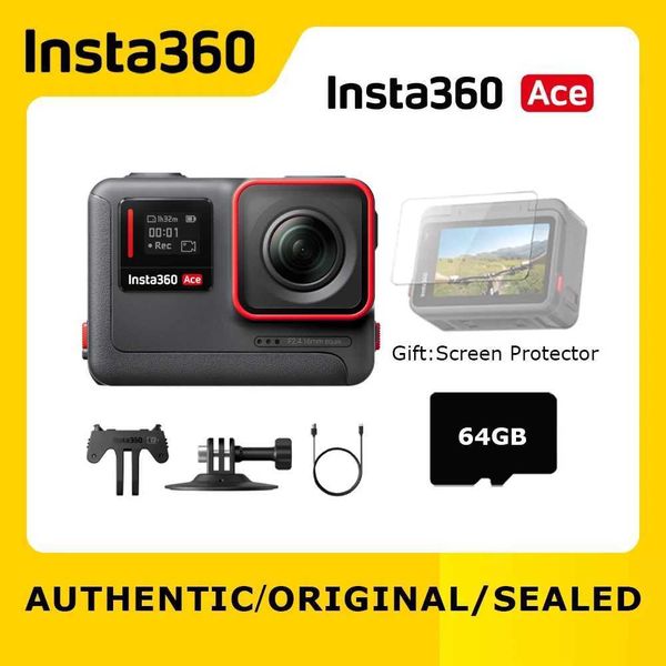Sports Action Video Cameras 100% Insta360 Ace Action Camera - 1-2 48MP Sensor4K120f Slow-MoFlowState Stabilization2.4 Flip Touchscreen S2410