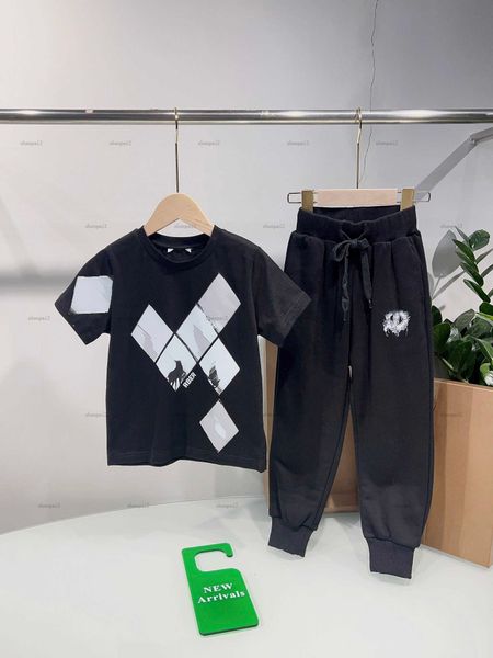 Luxury baby T-shirt set child tracksuits boys girls Summer suit kids designer clothes High quality Argyle print T-shirt and pants