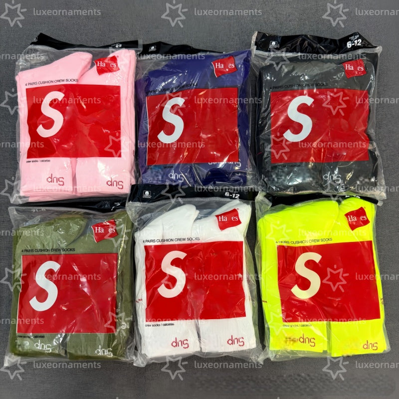 Mens Socks 4 Pairs Pack High Quality Fashion Casual Socks Designer Socks cotton breathable Multiple colors skateboarding hip hop socks sports socks