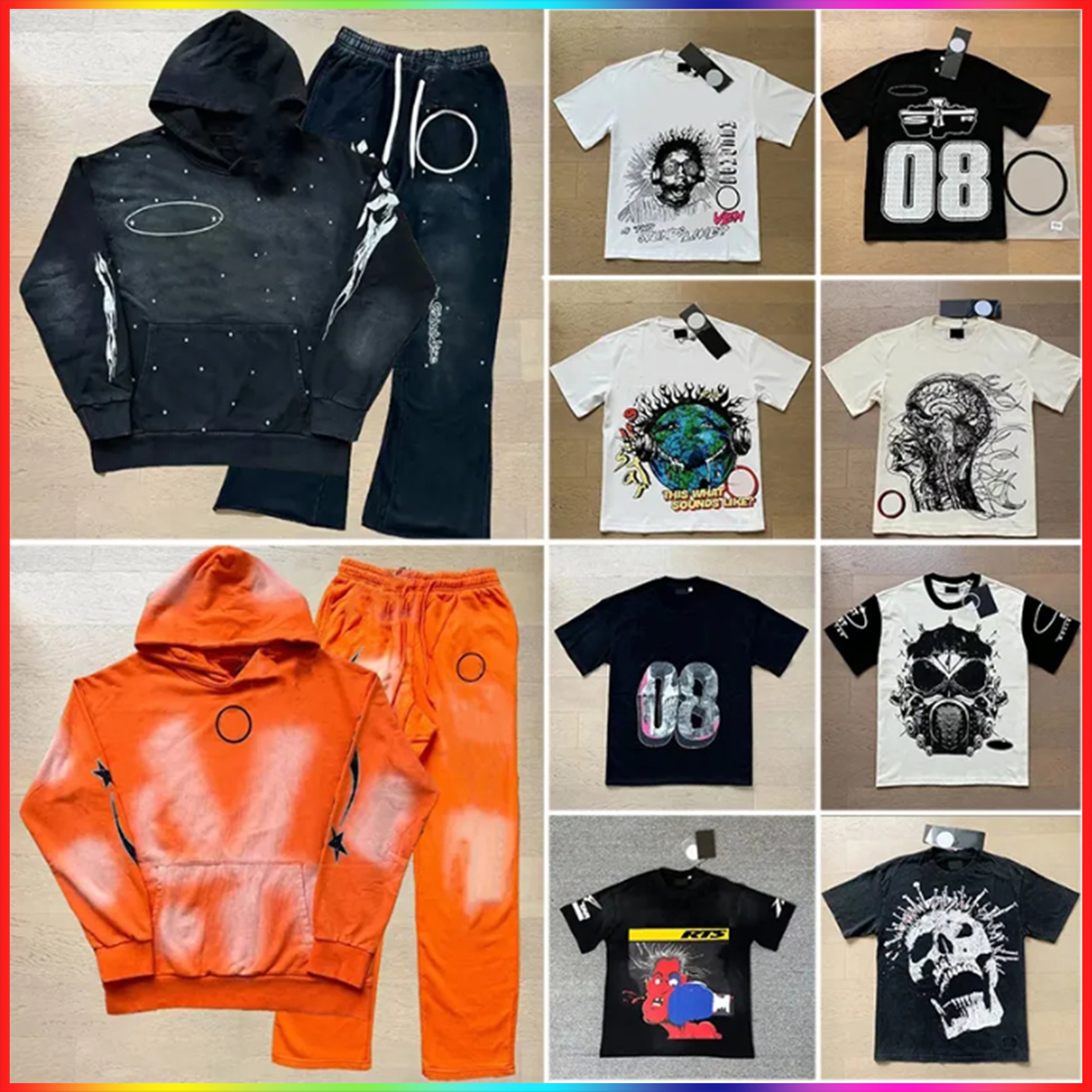 Men Hoodies Designer T Shirts Men star Long Sleeve Pullover Street trend Hip Print hoodie Retro Alphabet Print pants women and Men tracksuit Sweatsh