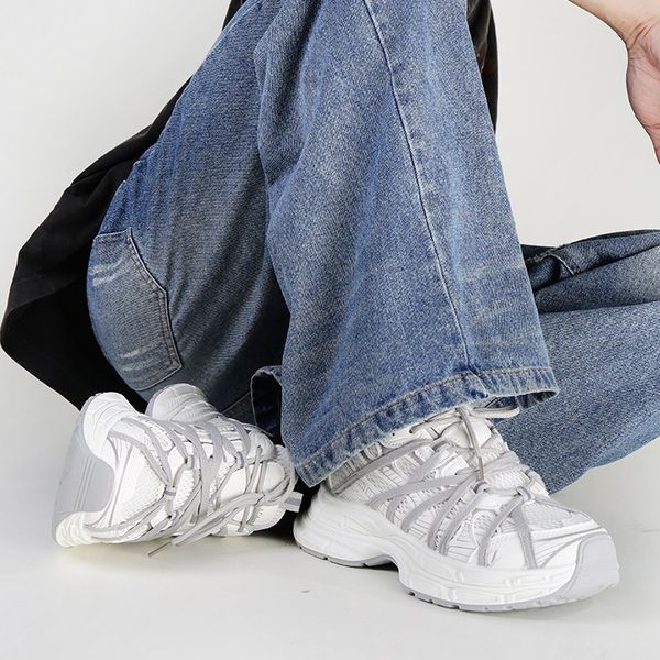 Thick Sports Shoes Men New Breathable Mesh Shoes Mens Lightweight Outdoor Lawn Running Shoes Runners Trainers Mens Sneakers Z250116-1