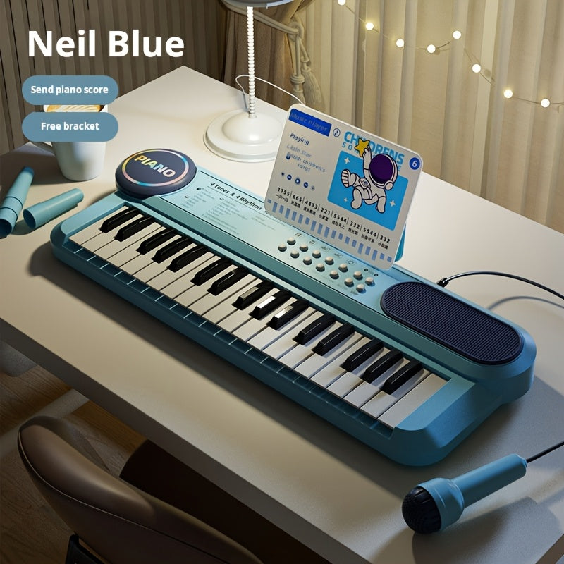 TEMU Portable Small Piano 37 Keys With Microphone Puzzle Music Piano Beginners Practice Instruments, Mini Piano, Keyboard Piano Portable, Portable