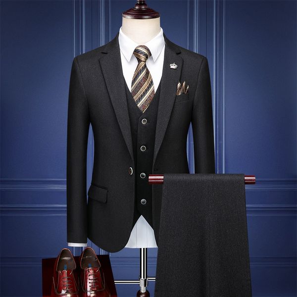 K260 Men&#039;s Business Casual Suit - High-End Autumn Wedding Attire