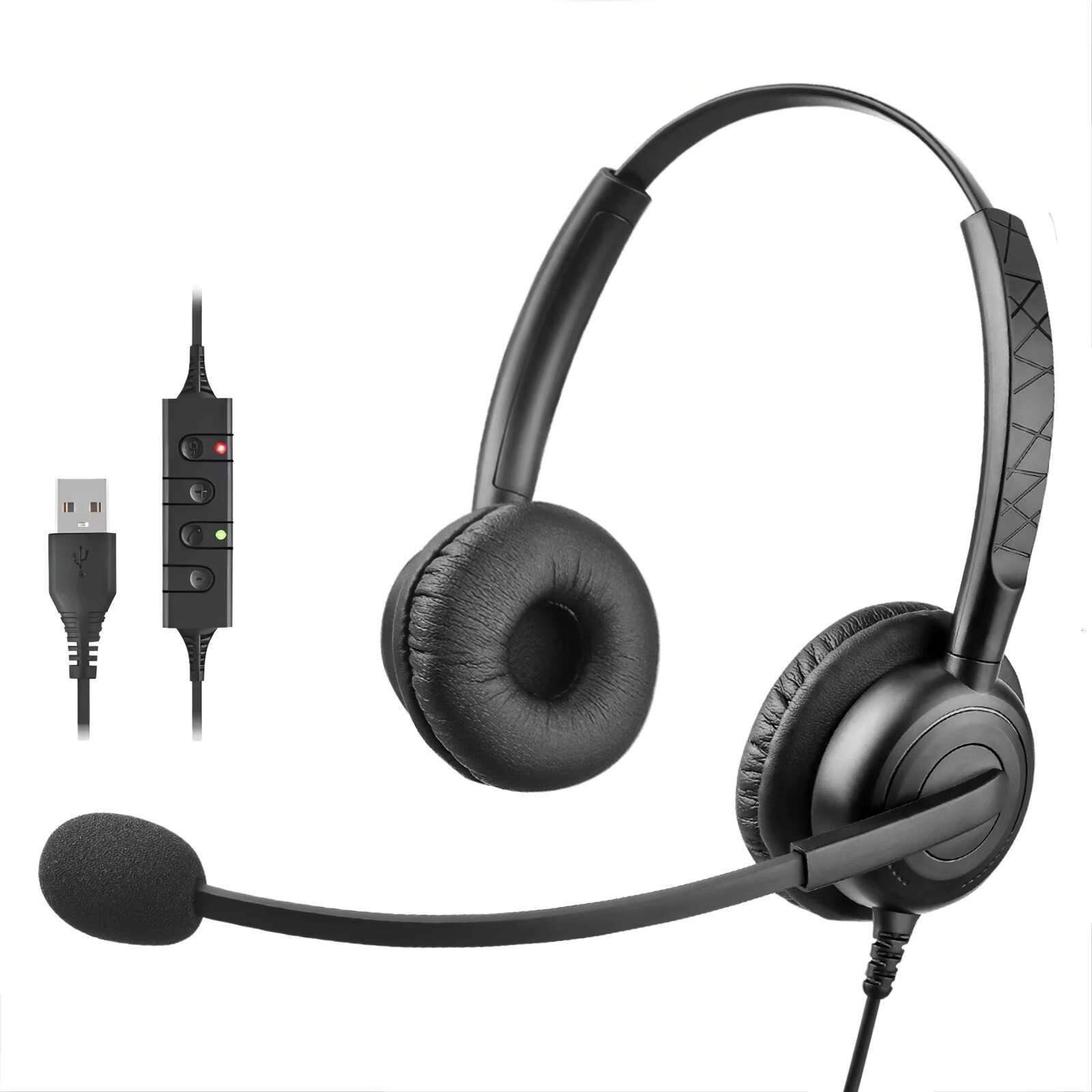 Top Selg Wired Stereo Call Center Headset Noise Cancelg Headphones With USB Microphone Telephone Headsets for Computer