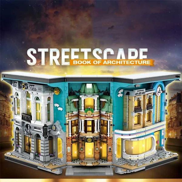 Blocks 3108PCS Magic World Book Store Model Building Blocks Sets Magic City Bookend Street View Bricks Decor Kids Toys Holiday Gifts Y241108